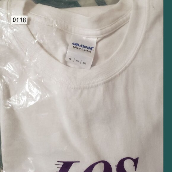 Gildan Los Angeles Lakers White T-Shirt XL  Unisex Short Sleeve Wht/Purple XLarg - Picture 9 of 9
